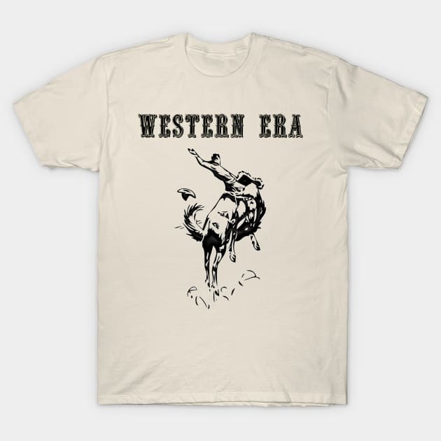 Western Era - Cowboy on Horseback 13 T-Shirt by The Black Panther